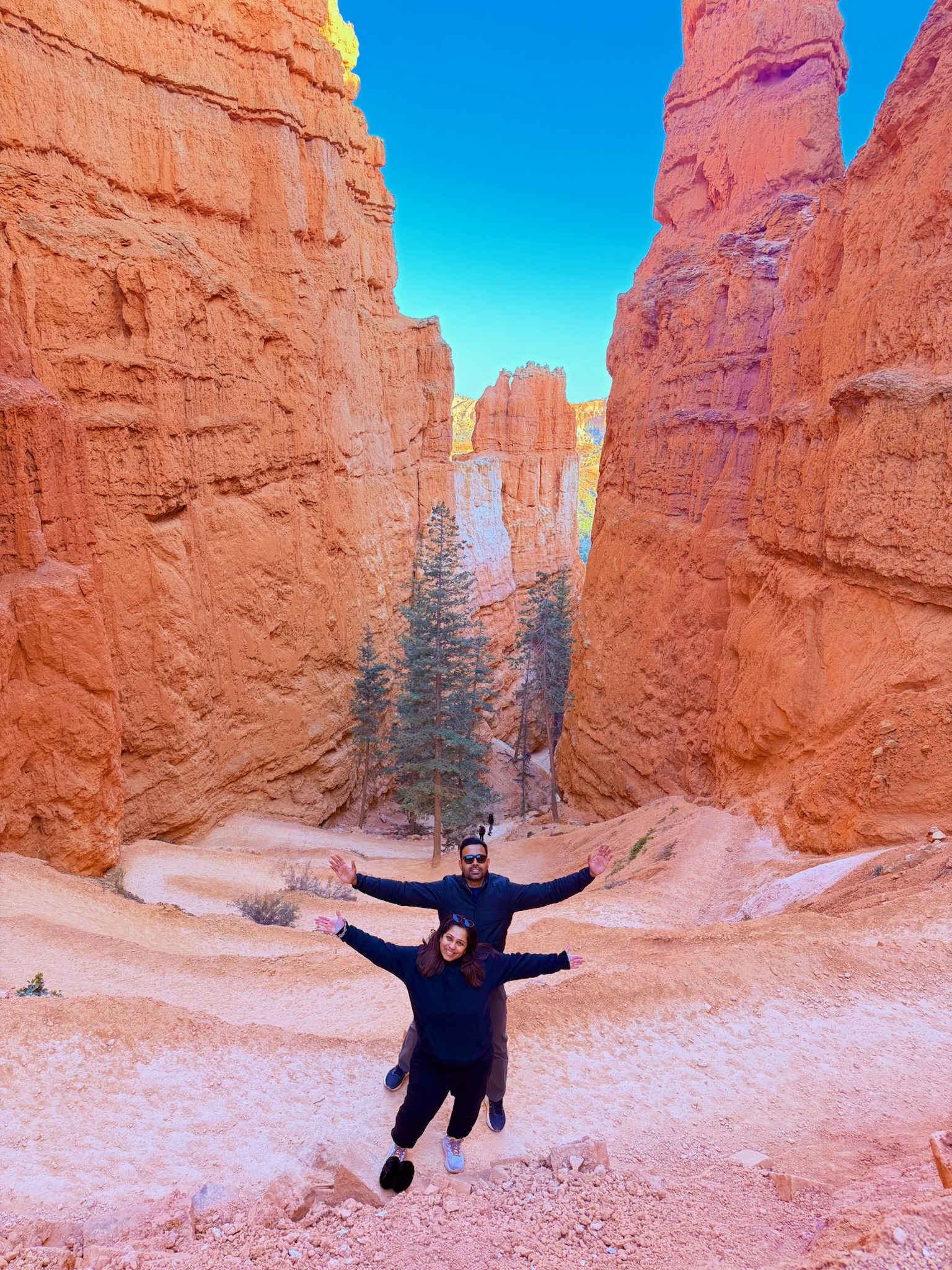 Ankita exploring a red rock canyon